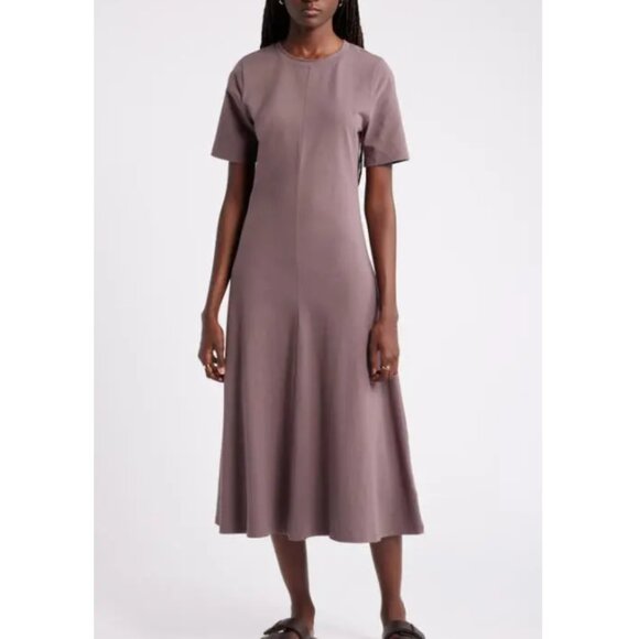 Nordstrom  A-line T-shirt Midi Dress - grey plum Size Medium NWT - Picture 1 of 8